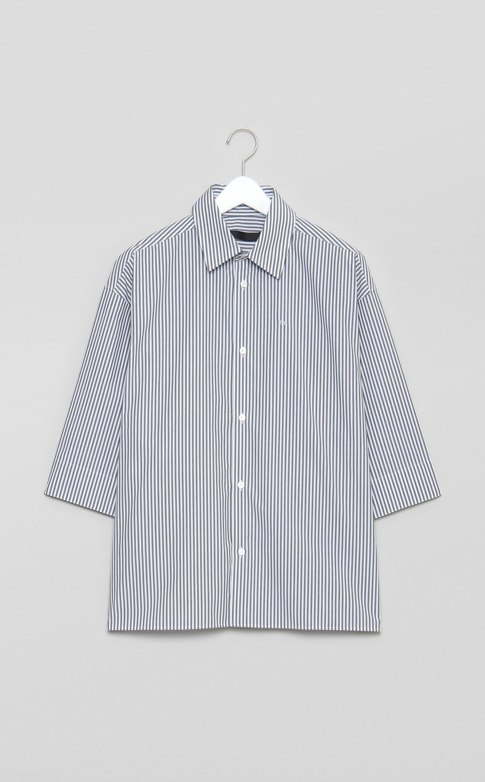 ストライプビッグスリーブ半袖シャツ