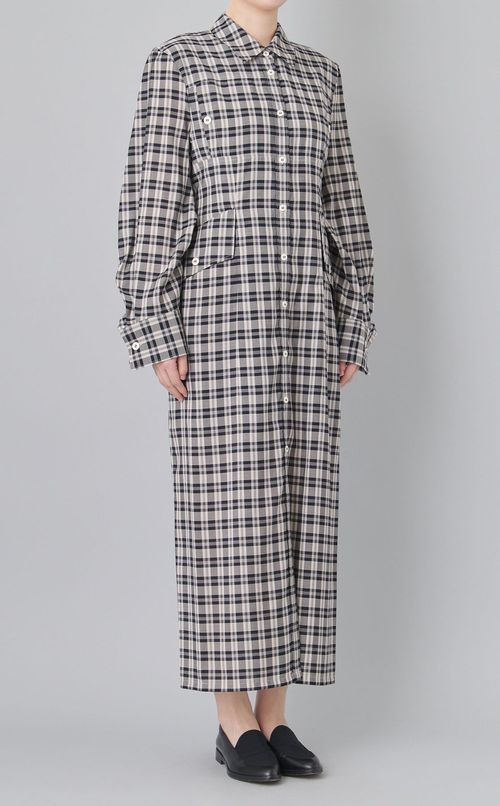 チェックシャツワンピース