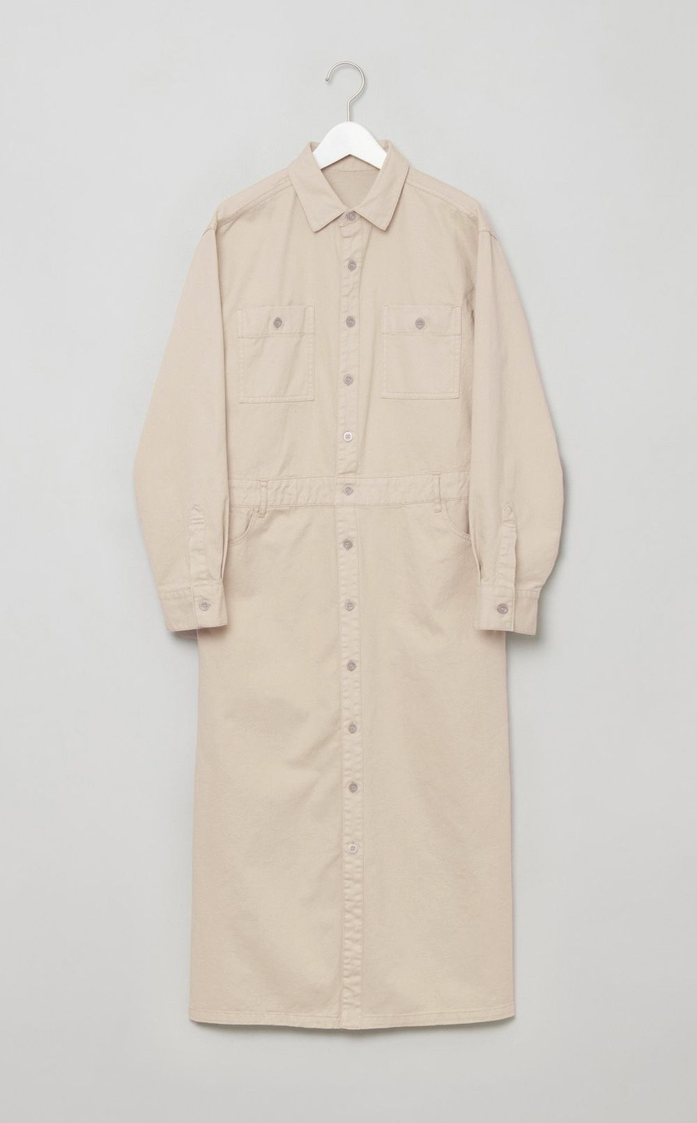 デニムシャツロングワンピース