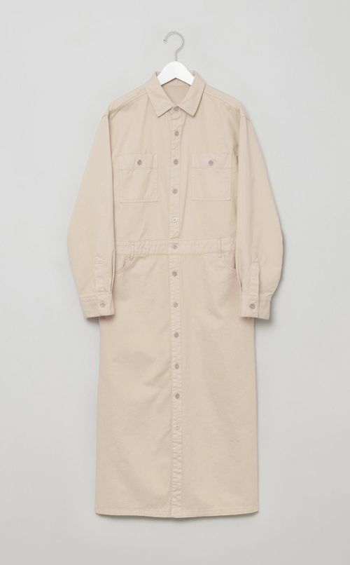 デニムシャツロングワンピース