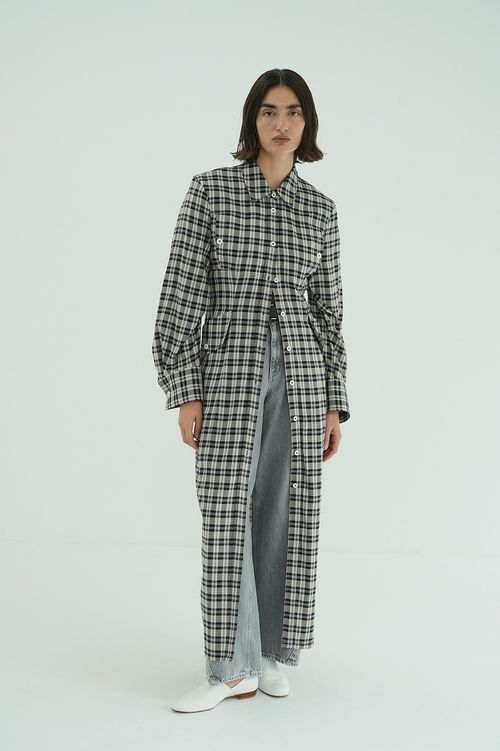 チェックシャツワンピース