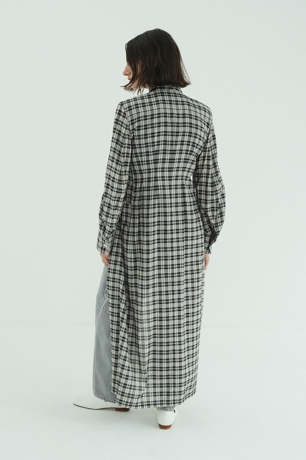 チェックシャツワンピース