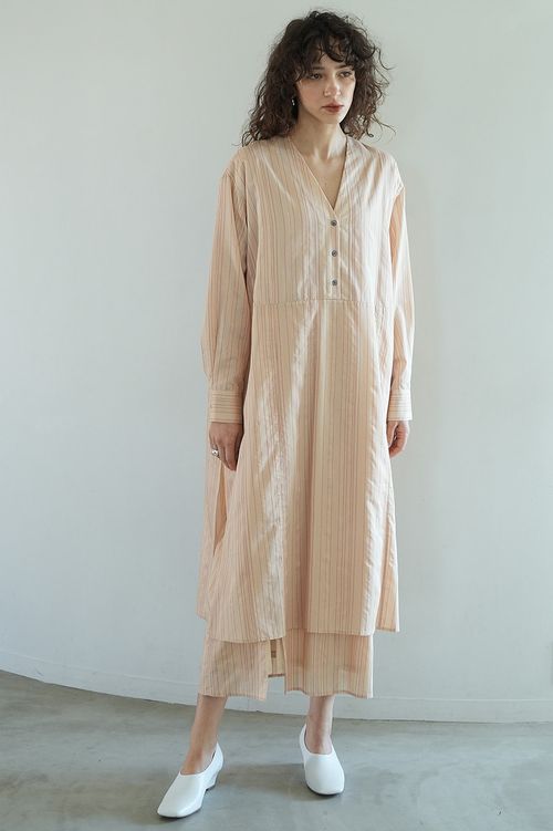2wayストライプシャツワンピース