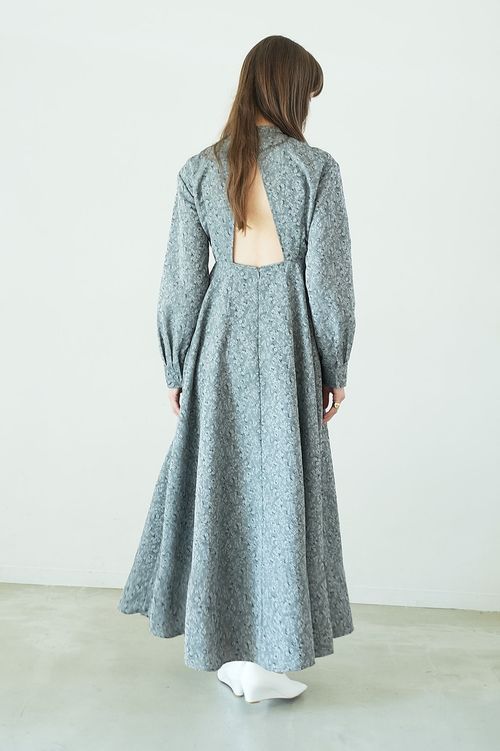 スタンドネックジャガードワンピース