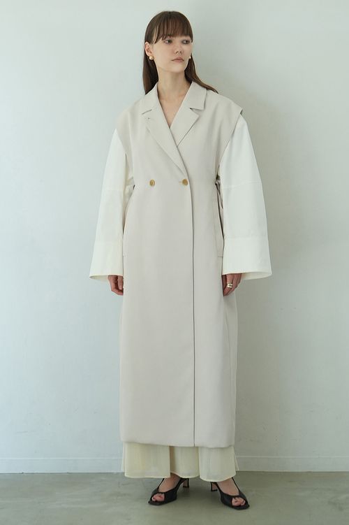 ベルト付ダブルブレステッドジレ