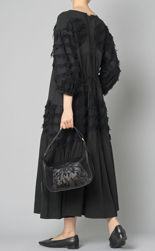 メッシュレザーコンビショルダーバッグ