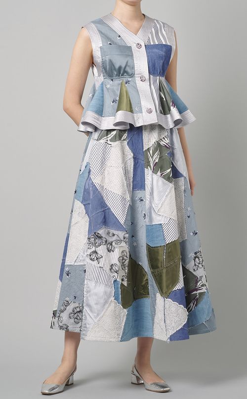【reADdress】パッチワークギャザースカート