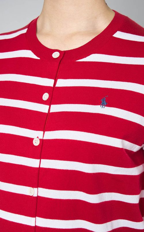 ボーダーコットンニットカーディガン