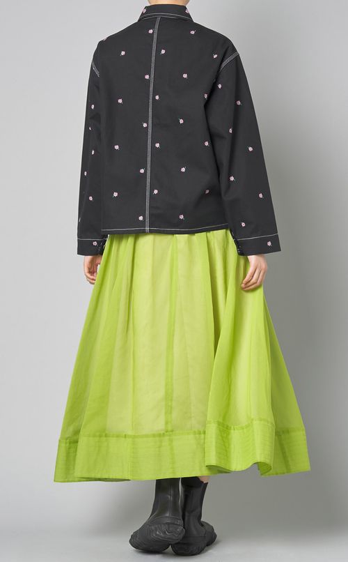 フラワー刺繍コットンカバーオール