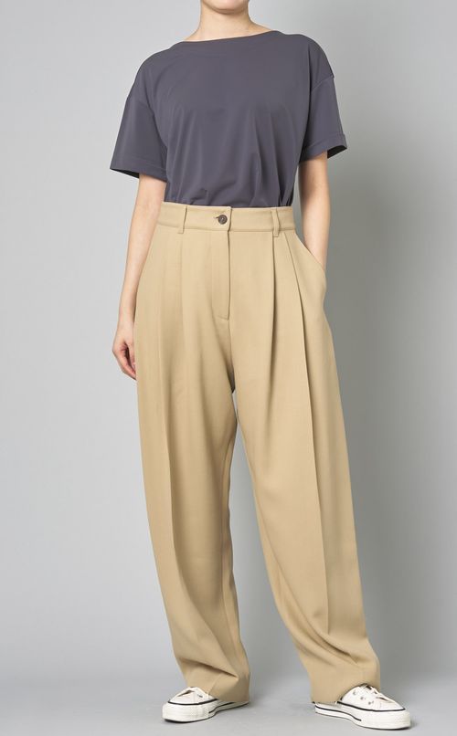 ダブルプリーツフロントパンツ