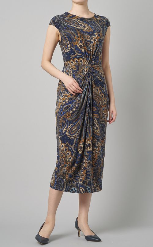 ペイズリースリーブレスワンピース