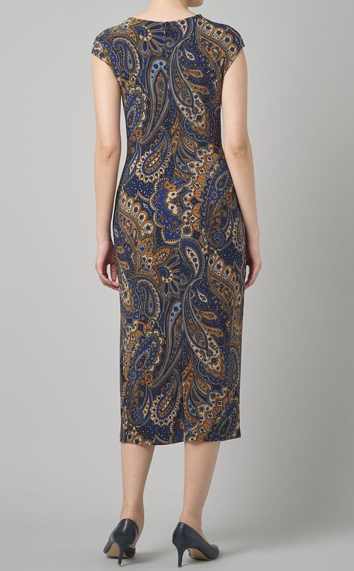 ペイズリースリーブレスワンピース