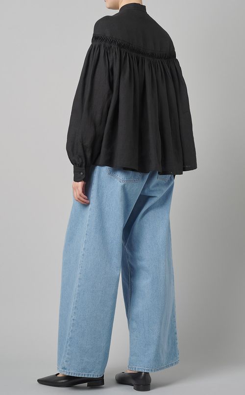 リネンタックギャザーブラウス