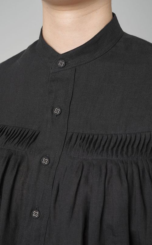 リネンタックギャザーブラウス