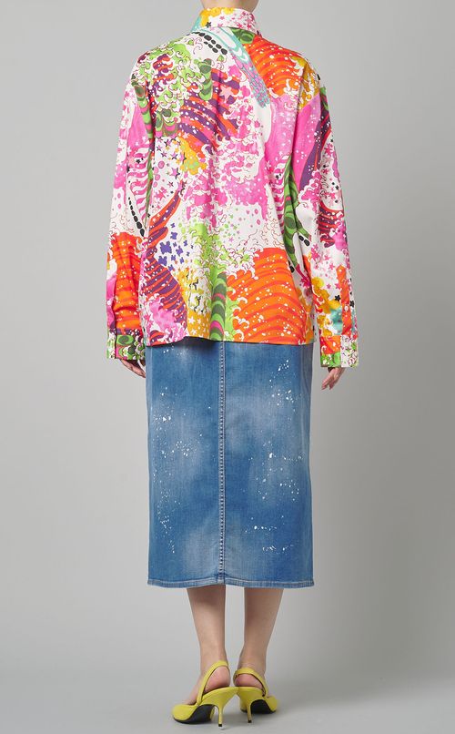 マルチカラープリントオーバーシャツ