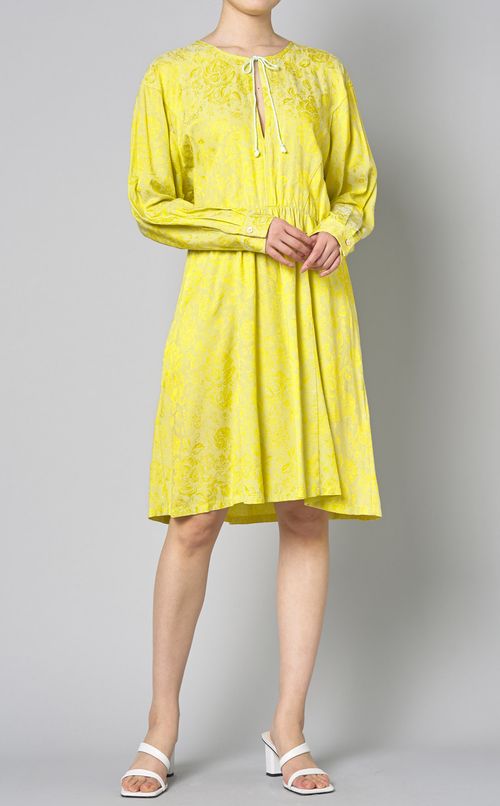 ジャガードギャザー切替ワンピース