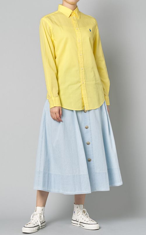 フロントボタンコットンシャツ