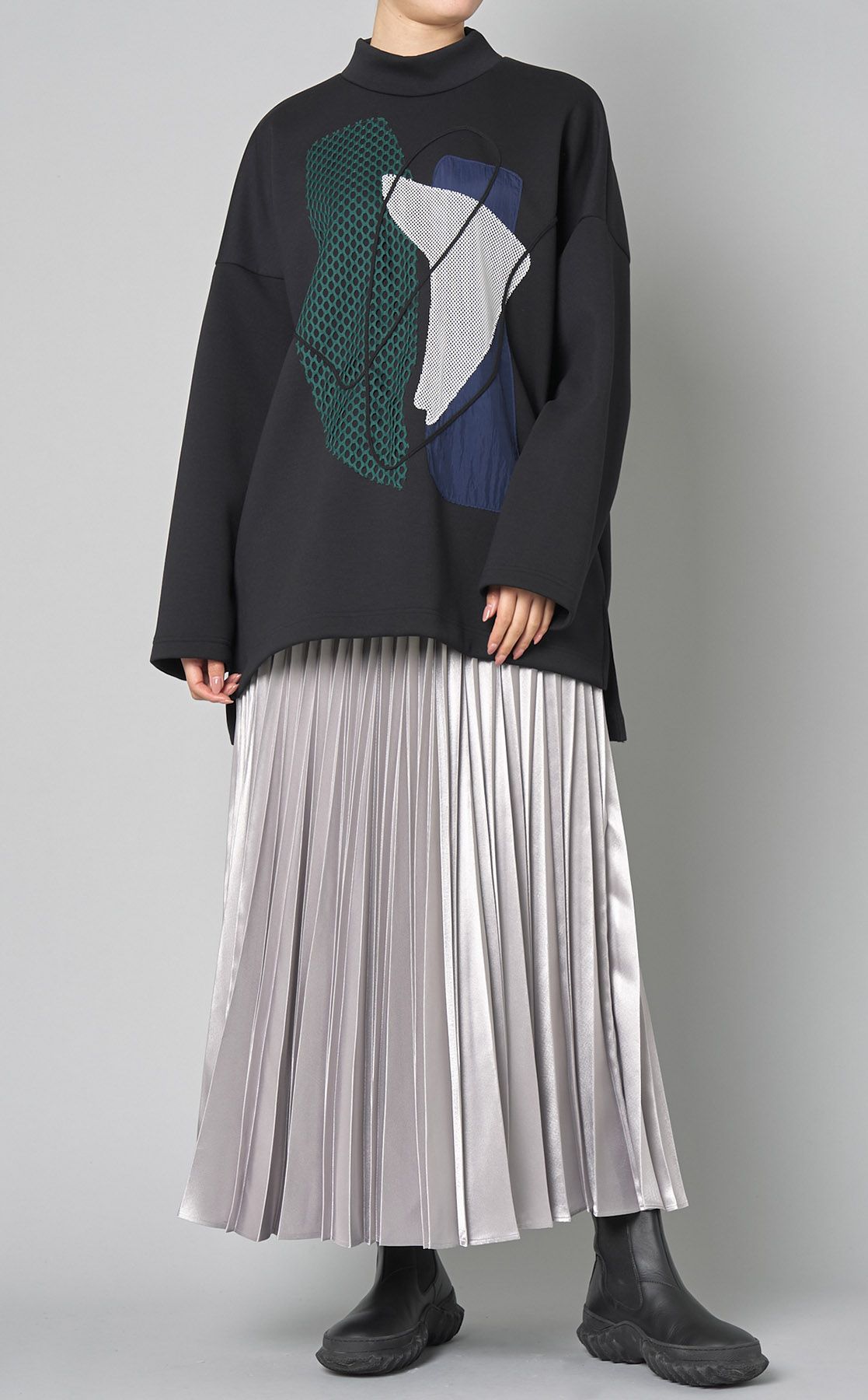 stina pull-on skirt ライトグレー stina / pull-on skirt / light gray