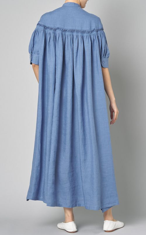 リネンタックパフスリーブワンピース