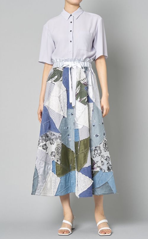 【reADdress】パッチワークギャザースカート