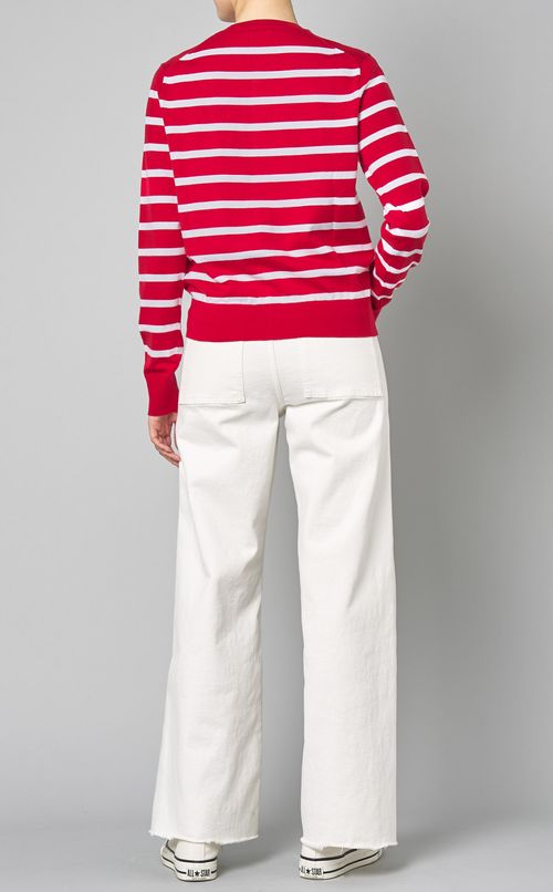 ボーダーコットンニットカーディガン