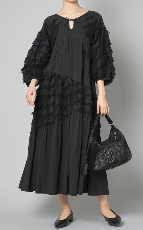 メッシュレザーコンビショルダーバッグ