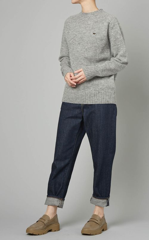 クルーネックウールニットプルオーバー