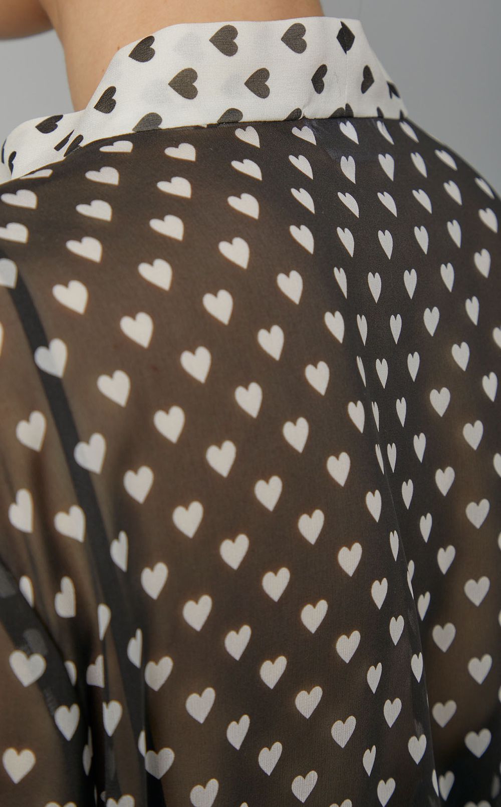 ハー卜プリントボウタイバイカラードレス