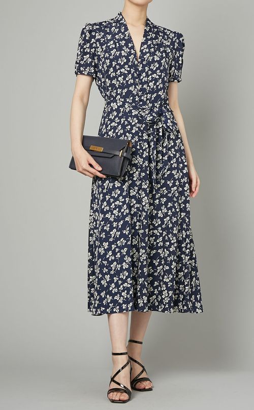 プリントハーフスリーブワンピース