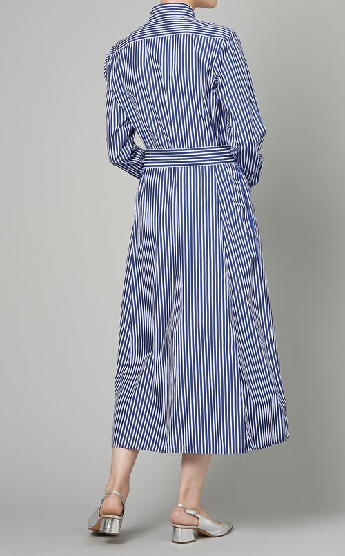 ストライプミディシャツワンピース