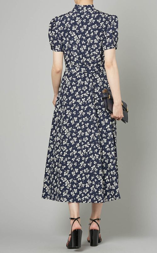 プリントハーフスリーブワンピース