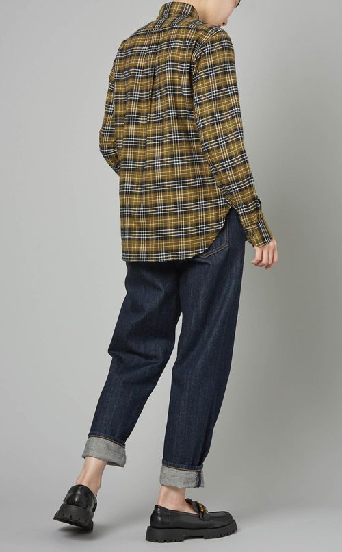 起毛チェックボタンダウンシャツ