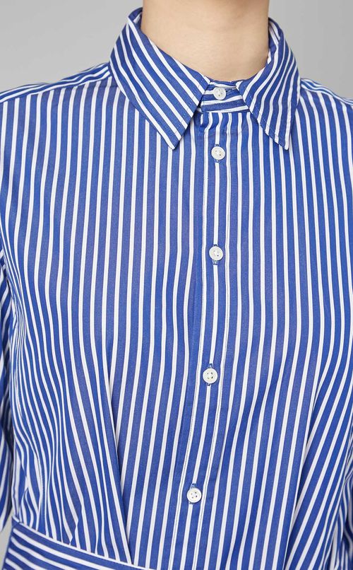 ストライプミディシャツワンピース