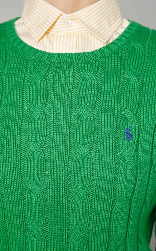 クルーネックコットンニットプルオーバー