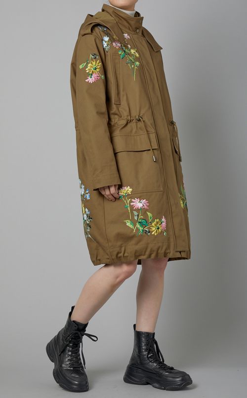 フラワーエンブロイダリーミリタリーコート