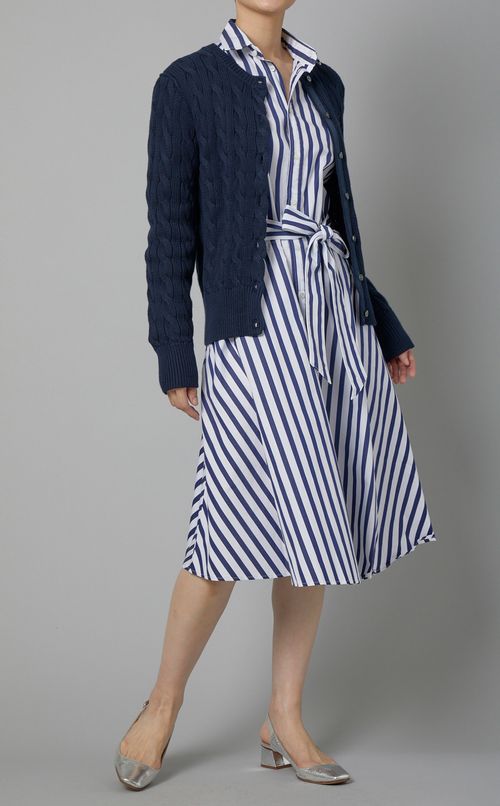 ストライプシャツワンピース