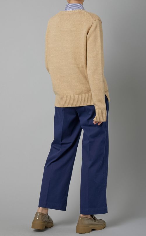 ベア柄コットンニットプルオーバー