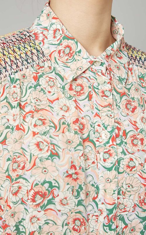 ポピープリントロングスリーブブラウス