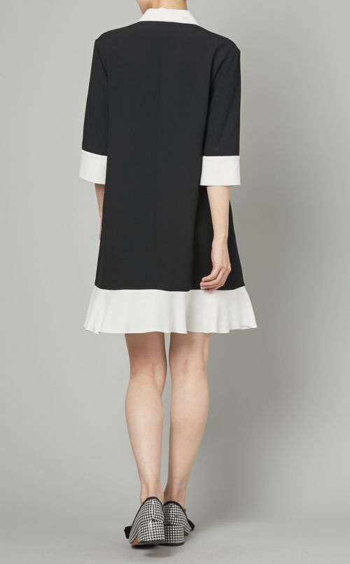 クレープバイカラーミニワンピース