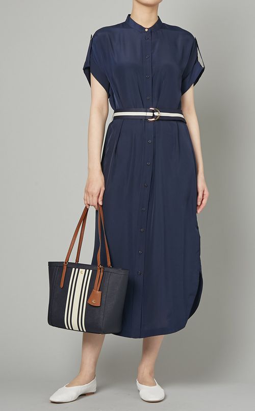 ベルト付ハーフスリーブワンピース