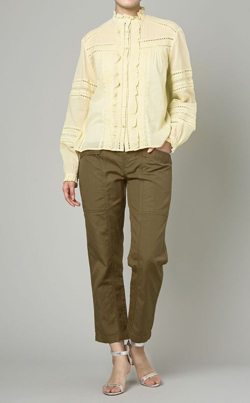 コットンロマンチックフリルブラウス