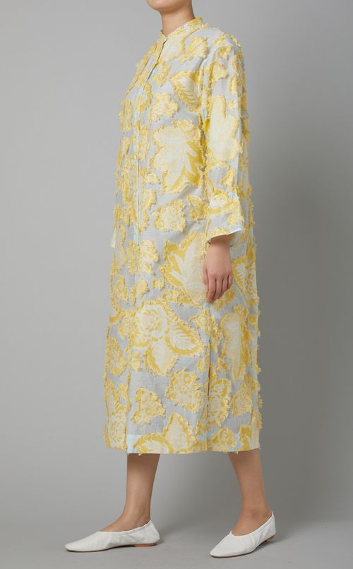 カットジャガードロングシャツワンピース