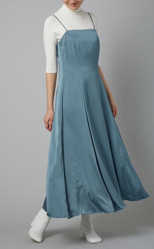 サテンキャミソールマキシワンピース