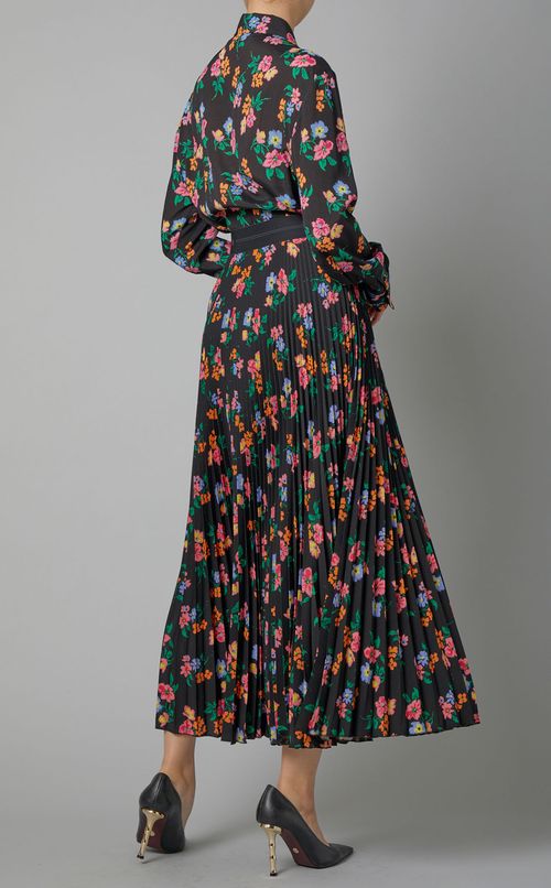 マルチフラワープリントプリーツスカート