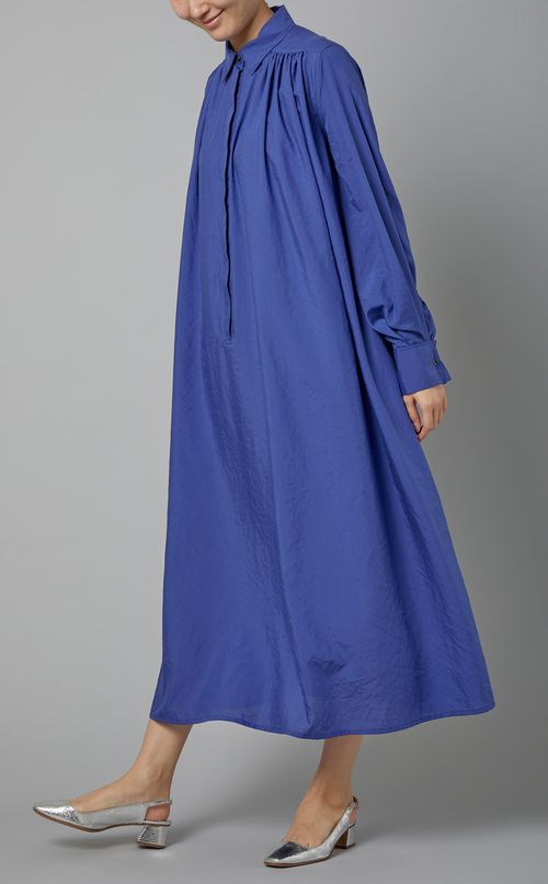 ギャザーシャツワンピース