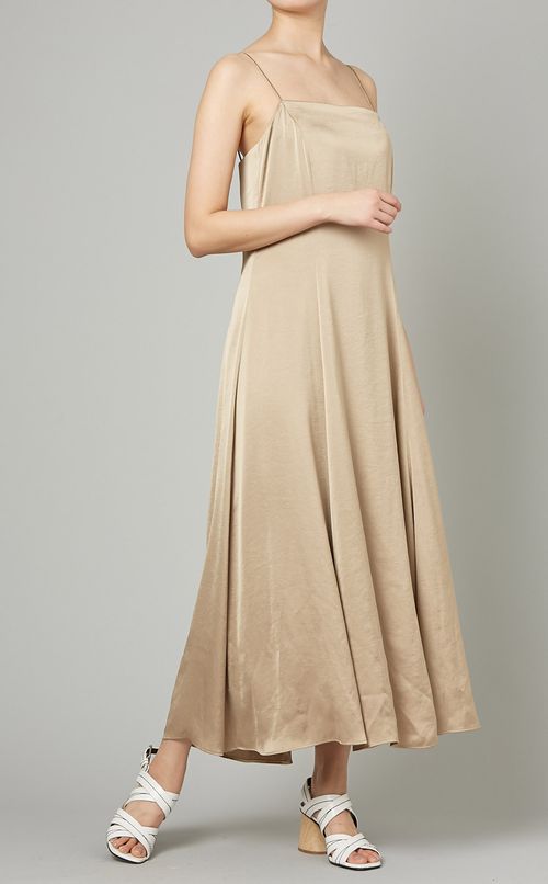 サテンキャミソールマキシワンピース