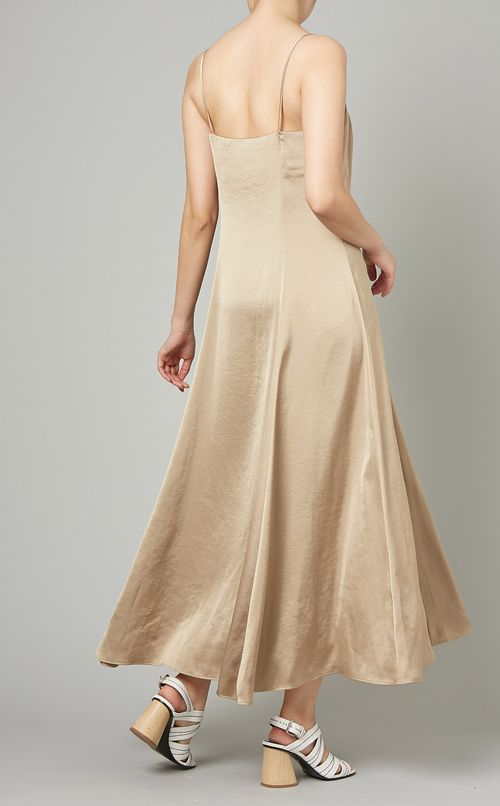 サテンキャミソールマキシワンピース