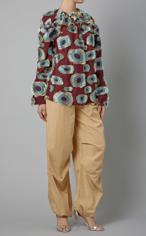 フリンジモチーフスモックブラウス