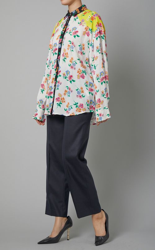マルチカラーフラワープリントブラウス