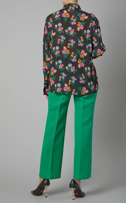 マルチカラーフラワープリントブラウス